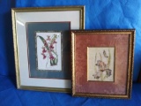Pair of Botanical Framed and Matted Prints