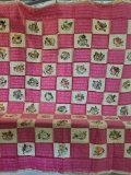 Very cool vintage handmade STATE BIRDS Twin size quilt