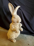 Hoppy Bunny yard art statue, clay, hollow