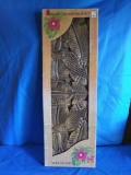 (1 of 3) In Box, 1 Inch Thick Hand carved wall art, Toucan birds