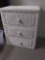 Three drawer Wicker small dresser or bedside table