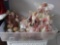 Tray of Christmas Decor and Ornaments: Pink and white