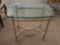 Mid-Century Labarge Brass & Glass Side Table Claw Foot Hollywood Regency