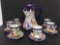 13 Pc Cobalt Blue and Gold Japanese Tea Set with Figures