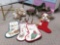 Cute Holiday Grouping, Brass Stocking holders, puppy stocking