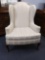 (1 of 2) Highend Upholstered Wingback Chair by Drexel Heritage