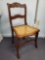 Beautiful Antique carved wood Cane seated side chair