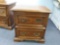 (1 of 2) Vintage Fruitwood 2 drawer Night Stand