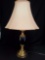1 (of a pair) Urn style Marble and brass table lamp, 3-way