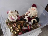 Tray of Christmas Decor and Ornaments