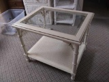 LANE Glass-top Dual Level Side Table