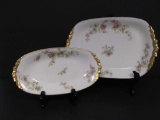 Pair of 1900s Antique Limoges Gold Serving Plates by French Pouyat Pottery
