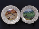 pair of Gorham China Norman Rockwell American landscape series