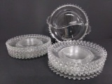 Vintage Imperial Glass Candlewick Divided Relish Dish and (12) Luncheon Plates
