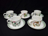 Vintage PORTMEIRION - 5 Drum Coffee cups with saucers