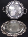 Pair of extremely Heavy International Silver Company silverplate Trays