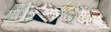 PORTMEIRION Linens grouping including Tablecloths, placemats, napkins, aprons, hot pads and towels