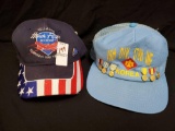 2 Mens caps with PINS including KOREA service pins and Honor Flight