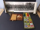 Grouping of 1950s military / Scouts items.