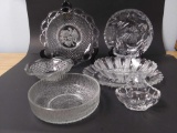 Grouping of Glass, small basket might be Waterford