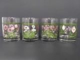 (4) PORTMEIRION BOTANIC GARDEN, 1 of each design, Low Ball / Rocks Glasses