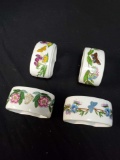 4 Portmeirion Botanic Garden Napkin Rings Holders Floral