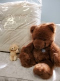Gotta Get A GUND! Teddy bear grouping and Vintage SEARS cream bedspread