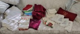 Linen's grouping including including R monogrammed pillow and hand towels