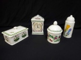 Vintage PORTMEIRION Powder Room grouping Clock, Powder shaker, and more