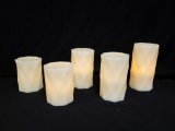 5 flameless candles - graduated sizes