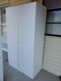 White large double door wardrobe cabinet, Shelf placement optional press board
