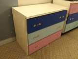 VERY HEAVY DUTY Short 3 drawer COLORFUL children's dresser