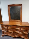 Vintage Kent Coffey Carriage Trade 6 Over 2 drawer Dresser with Mirror 