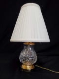 Petite WATERFORD CRYSTAL and brass table lamp