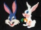 Vtg Bugs Bunny and White Rabbit Melted Plastic Popcorn Decorations Easter Warner Bros