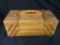 Beautiful oak wood fold-out sewing kit box