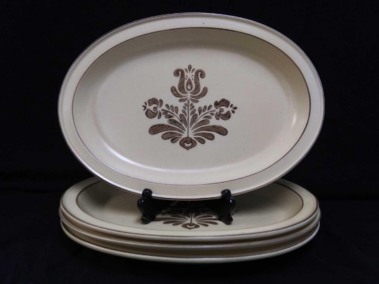 (4) Pfaltzgraff The Village pattern 13.5" serving platters