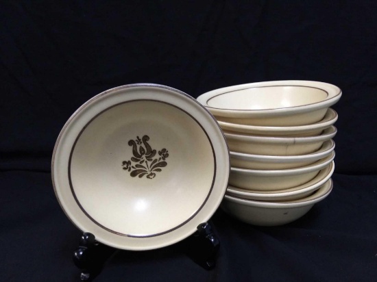 (8) Pfaltzgraff The Village pattern 6" rimmed bowls