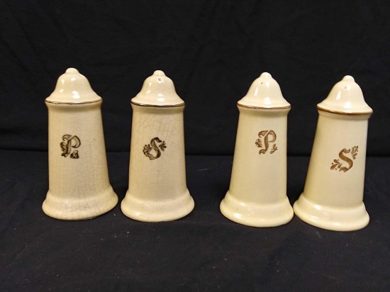 (2) Pairs of Pfaltzgraff The Village pattern salt and pepper shakers