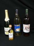 (4) Sealed Wine/Champagne Bottles with Contents