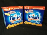 (2) FINISH ALL IN 1 dishwasher detergent gel packs, 60 in each box