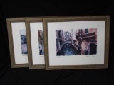 (3) Nicely Framed, On-Board Prints, Signed Maureen Love, Venetian