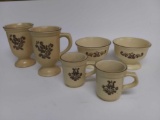 (3) Pairs of Pfaltzgraff Village handled cups and sorbet dishes