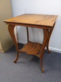 2 Level Vintage Wood Square Table