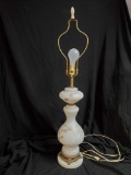 Vintage Handpainted Frosted Glass Table Lamp