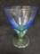 6 plus 1 ART NOUVEAU Blue and Green Goblets