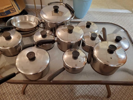 Large Revere Ware Copper bottom Pots and Pans set-21 pcs