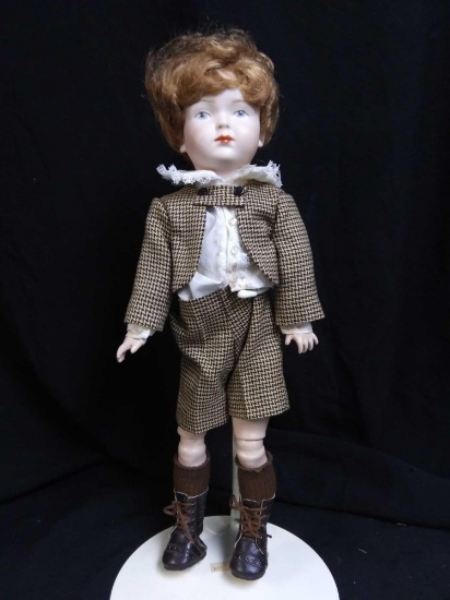 15" Real Seeley Doll Body, Professionally Crafted, Reproduction Ceramic Boy in Paid Doll