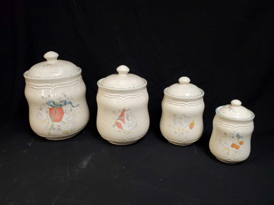 (4) CERAMIC SWAN CANISTERS