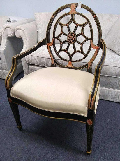 18th-Century-Georgian-Style, Spiderweb Back Open Armchair